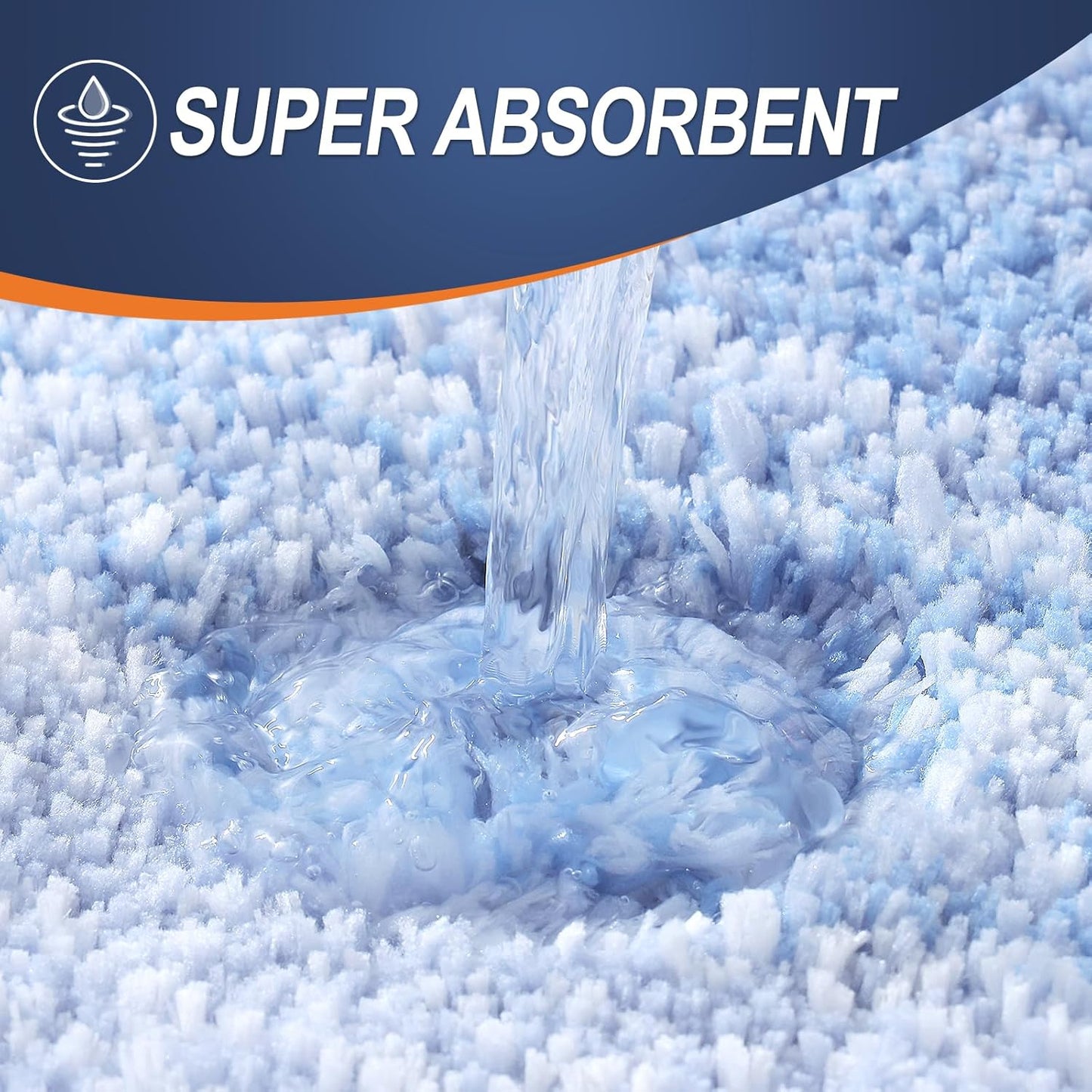 OLANLY Large Bath Rugs - Extra Soft Microfiber, Quick Dry & Washable | 54x24 Light Blue Mat