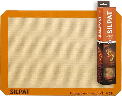 Silpat Premium Non-Stick Silicone Baking Mat - Half Sheet Size 11-5/8" x 16-1/2" | Orange
