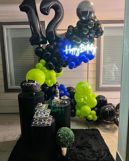 7 Number Balloon - 40 Inch Black Birthday Decoration for 7th Birthday Party