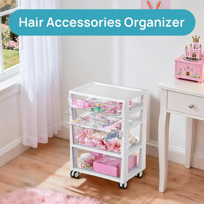 Vtopmart 4-Tier Rolling Drawer Cart - Versatile Storage Organizer for Home, Office, Crafts & Toys