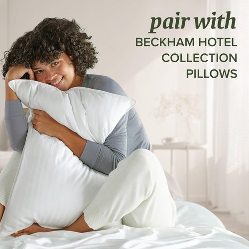Beckham Hotel Collection King Size Pillow Protector 2 Pack with Zipper, Soft and Breathable Cotton Pillow Protector Covers