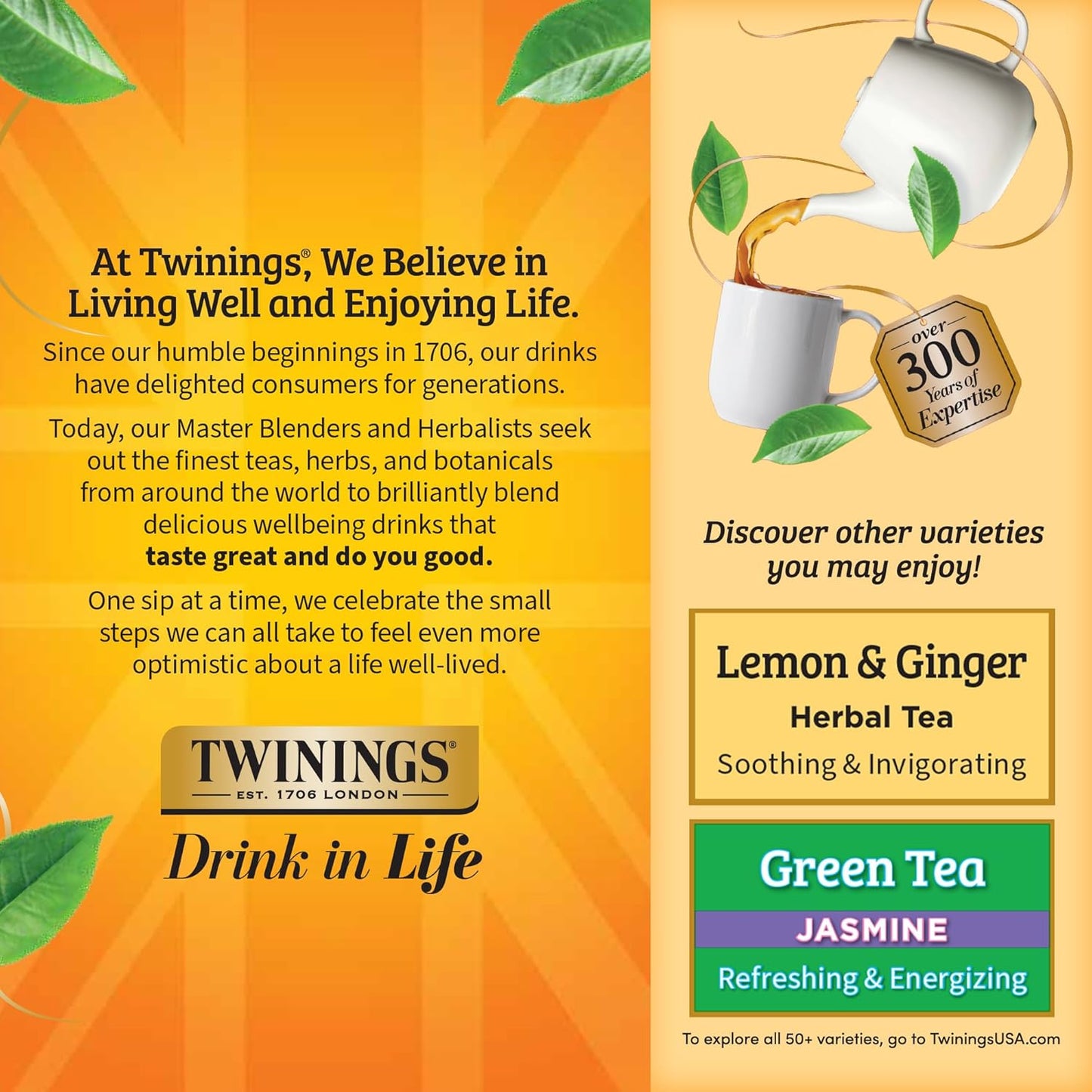 Twinings Herbal Tea - Camomile, Honey & Vanilla, Naturally Caffeine-Free, 100 Individually Wrapped Bags