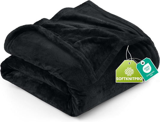 Utopia Bedding Fleece Blanket - Luxury Anti-Static Soft Microfiber | Twin XL Size, Black (90x76 Inch)