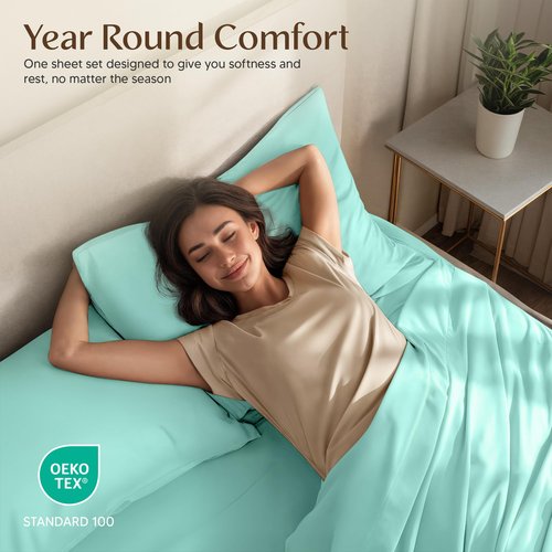 Utopia Bedding Full Bed Sheets Set - 4 Piece Bedding - Brushed Microfiber - Shrinkage and Fade Resistant - Easy Care (Full, Spa Blue)
