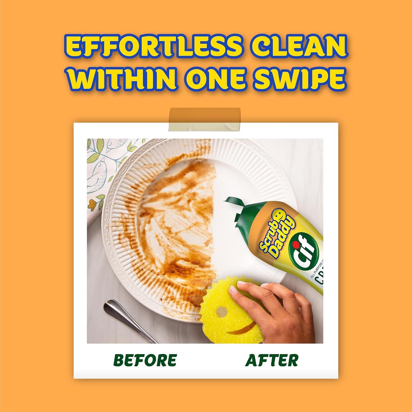 Scrub Daddy Scrub Mommy | Scratch-Free Dual-Sided Kitchen & Bathroom Scrubber + Cif All Purpose Cleaner - Complete Cleaning Supplies Kit