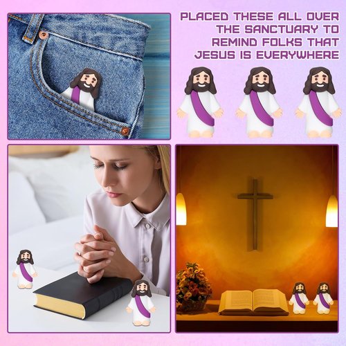 Barydat Jesus Figurines - 3.2 Inch Classic Christ Savior Dolls | Bulk Religious Party Favors (10 Pcs)