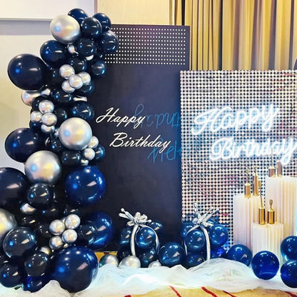 Navy Blue Balloons - 100 Pack of 12-Inch Round Helium Balloons for Graduation & Birthday Decor