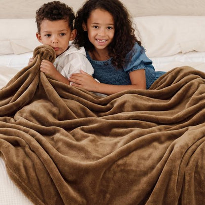Bedsure GentleSoft Orange Fleece Blankets Queen Size - Bed Blanket Soft Lightweight Plush Fuzzy Cozy Luxury Microfiber, 90x90 inches