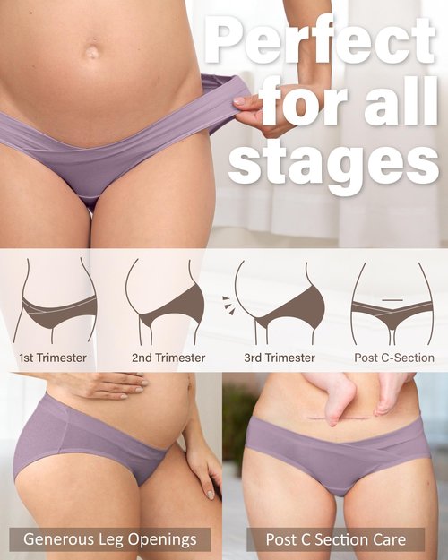 Intimate Portal Cotton Maternity Underwear Under the Bump Pregnancy Bikini Panties Women Postpartum Briefs 6 Pack Inspiration M