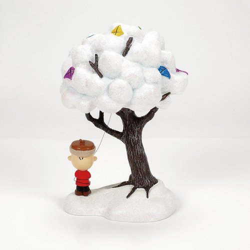 Department 56 Peanuts Village Figurine - Charlie Brown & Kite Eating Tree | 6.9 Inch, Multicolor