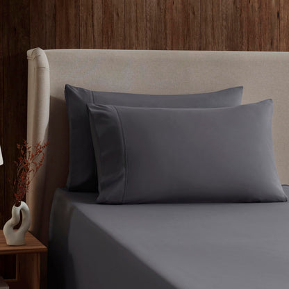 Nestl Twin Sheet Set - 1800 Ultra-Soft Microfiber Twin Bed Sheets - Double Brushed - Deep Pockets - Easy Fit - Extra Soft - 3 Piece Set - Bedding Sheets & Pillowcases (Twin, Dark Grey)