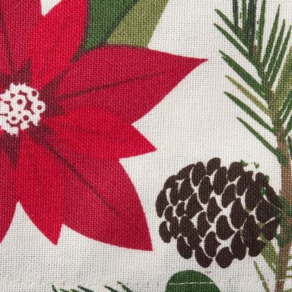 Napkin Set 20x20 Inches (6 Pcs) Poinsettia & Christmas Greenery – DII Woodland Holly