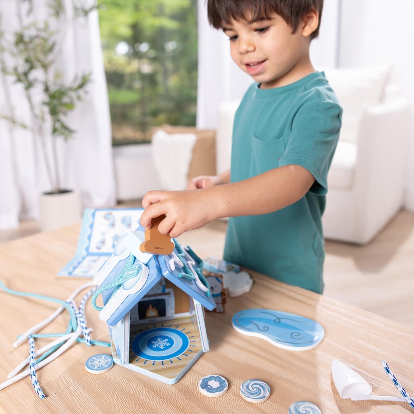 Melissa & Doug Gingerbread House Play Set - Winter Frost Design for Kids Ages 3+