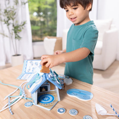 Melissa & Doug Gingerbread House Play Set - Winter Frost Design for Kids Ages 3+
