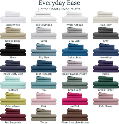 California Design Den Full Size Cotton Sheet Set - 100% Long Staple Cotton, 400 Thread Count, Deep Pockets - Peacock Blue