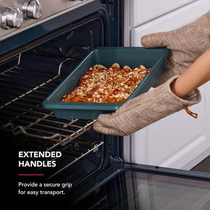 KitchenAid Nonstick Cake Pan - Swiss Engineered Aluminized Steel, Dishwasher Safe, Agave, 9 x 13 Inch