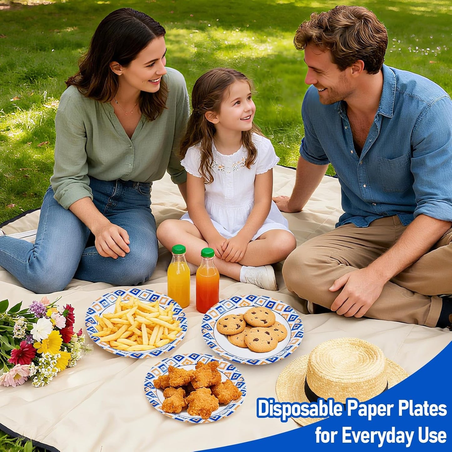 Regine Switzerland 120 PCS Disposable Paper Plates - 9 Inch Heavy Duty, Cut Proof & Soak Proof for Parties & Gatherings