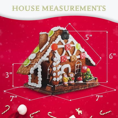 Gingerbread House Kit - DIY Christmas Decorating for Kids & Adults | Pre-Baked 32 Oz with 7 Panels, Icing & Candies