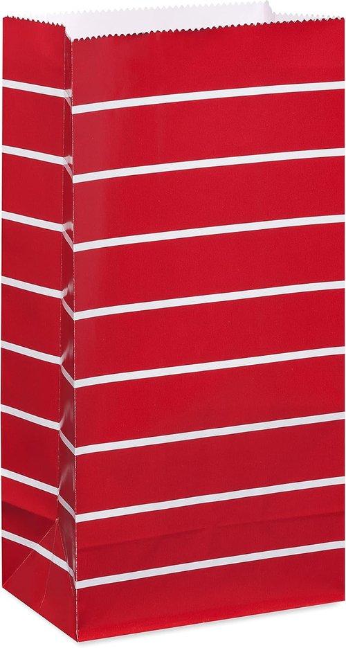 American Greetings Red Goodie Bags - Stripes & Polka Dots | 10.375'' | Pack of 16