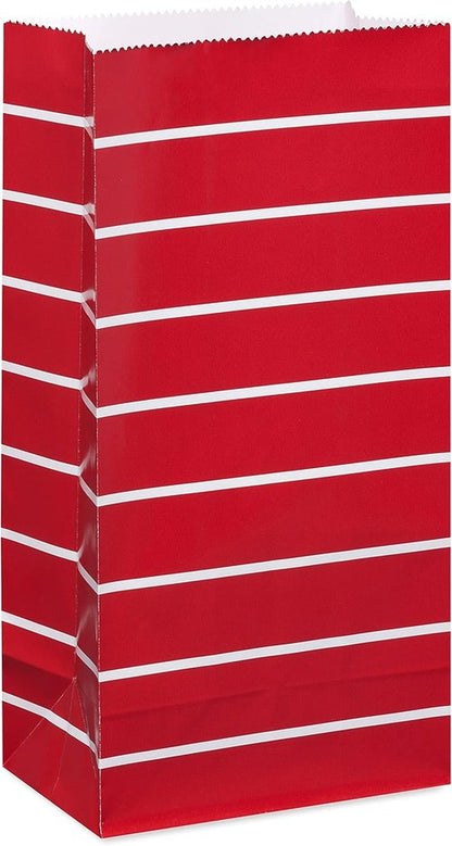 American Greetings Red Goodie Bags - Stripes & Polka Dots | 10.375'' | Pack of 16