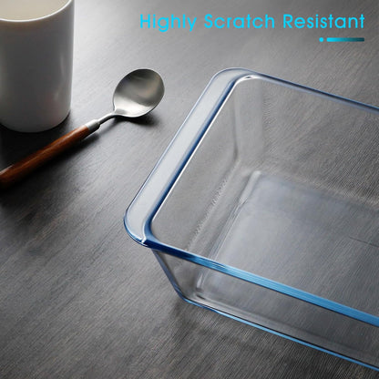 NUTRIUPS 3.7QT Rectangular Glass Baking Dish - Durable Oven Bakeware for Casseroles & More