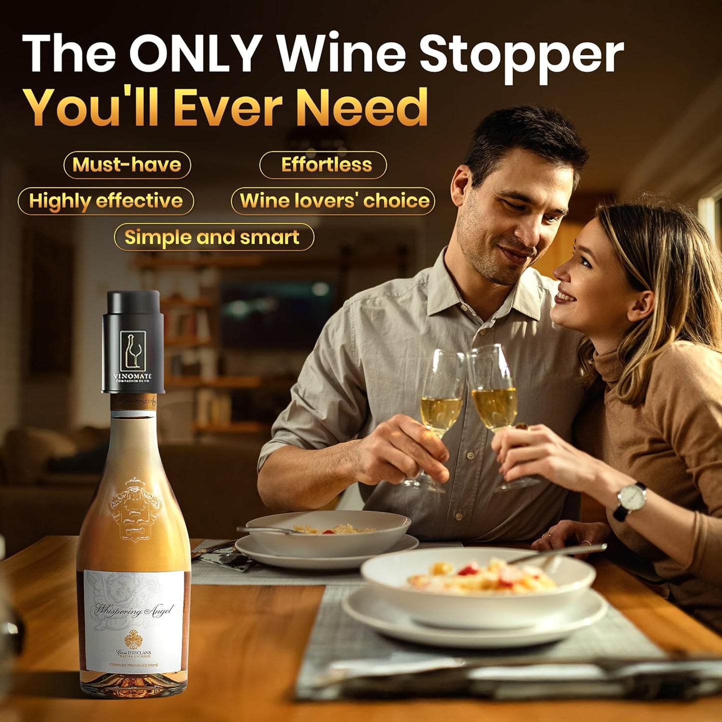Wine Bottle Stopper with Vacuum Pump – Reusable Wine Saver That Preserves Freshness for Days – Universal Fit Wine Preserver, Bar & Kitchen Accessory