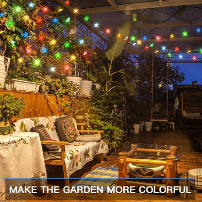 Suddus Solar String Lights - 100 LED Flower Design | 2 Pack for Outdoor Decor, Garden & Patio