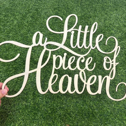 Skiennix Wooden Baby Shower Decorations - A Little Piece of Heaven Theme for Gender Reveal & Birthday Parties