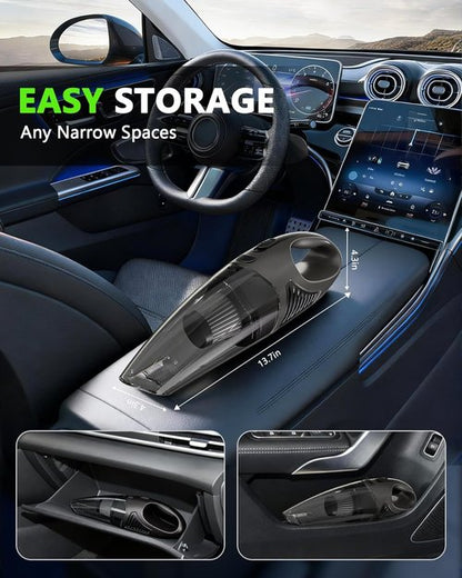 **Skiennix Handheld Vacuum - Cordless 11KPA Strong Suction | 25 Mins Runtime, Lightweight & Rechargeable for Home, Car, Office**