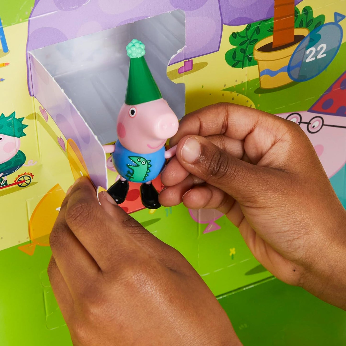 Peppa Pig Advent Calendar - George's Party with 24 Surprise Toys & Stickers | Perfect for Kids 3+