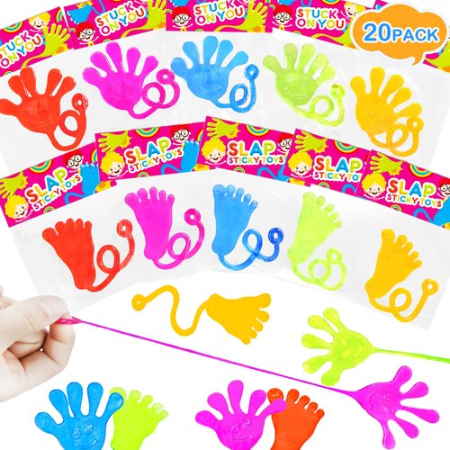 Easter Eggs Fillers for Toddlers,Large Sticky Hands Party Favors Supplies for Kids (20 PCS),Birthday Pinata Easter Basket Goodie Bag Stuffers,School Student Non Candy Treats Prize Toy for Boys Girls