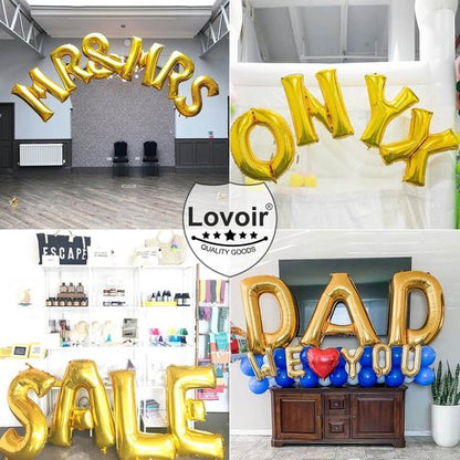Lovoir 40 Inch Jumbo Gold Letter K Balloon - Mylar Foil Helium Decoration for Birthday Parties
