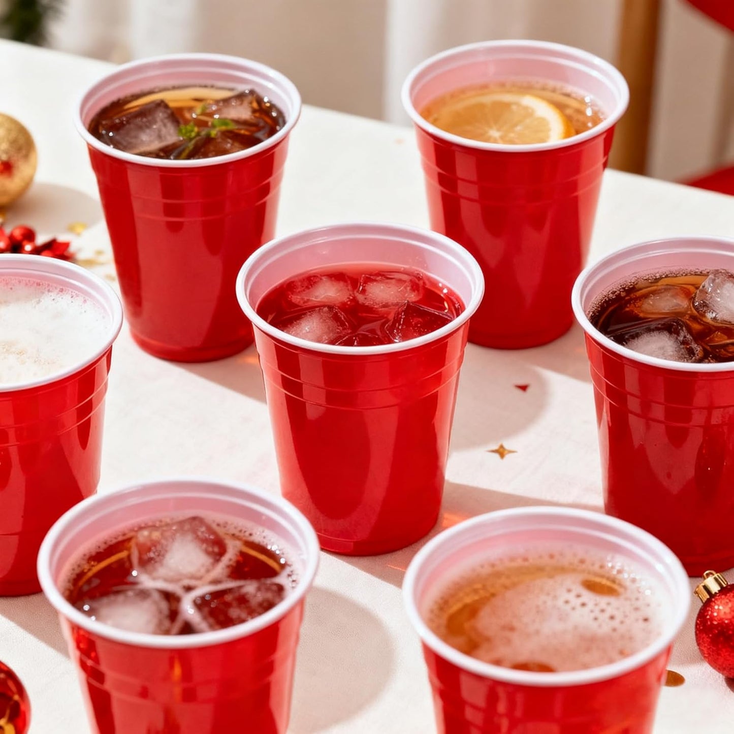 Red Disposable Plastic Party Cups - 12oz, 100 Count | Perfect for Gatherings, Picnics & BBQs