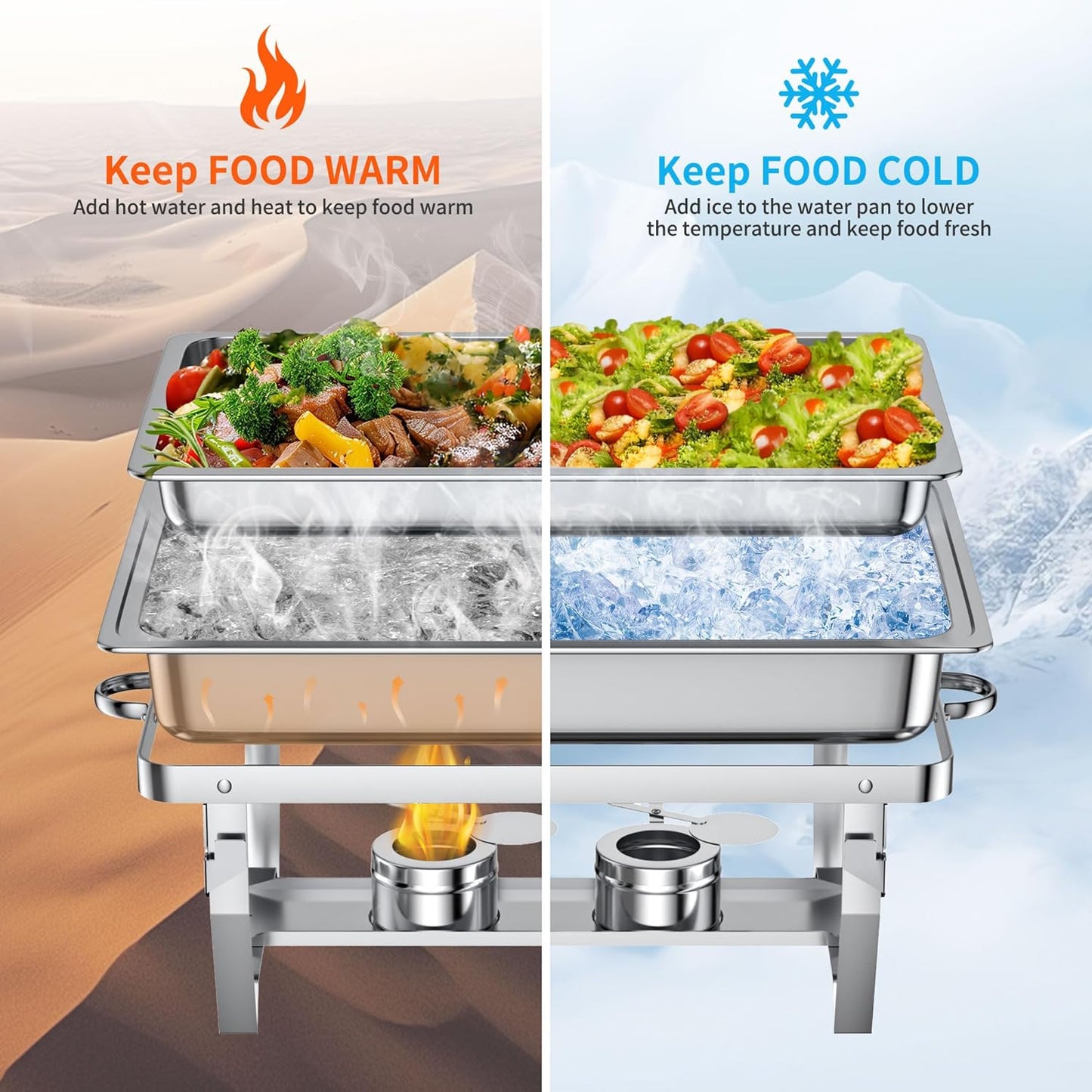 ROTTAY Chafing Dishes Set - Premium Buffet Warmers with Lids for Catering | Food Serving Solutions