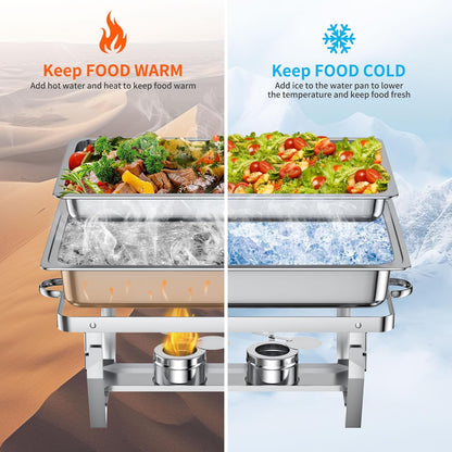 ROTTAY Chafing Dishes Set - Premium Buffet Warmers with Lids for Catering | Food Serving Solutions