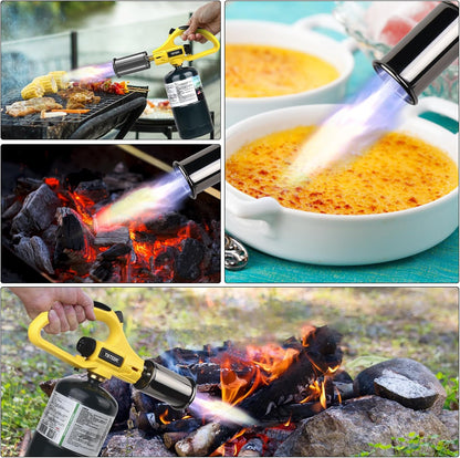 TBTEEK Propane Torch Head - Adjustable Flame Cooking Torch for BBQ, Searing Steak & Crème Brûlée