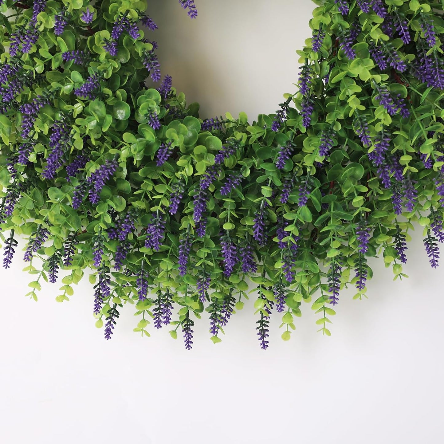 Skiennix 26" Artificial Lavender & Eucalyptus Wreath - UV Resistant Faux Greenery for Spring & Summer Decor