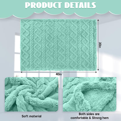 VitalCozy 4 Pcs Fleece Baby Blankets for Boys Girls 3D Soft Plush Warm Baby Receiving Blankets 30" x 40" Cozy Fluffy Infant Toddler Newborn Swaddling Blanket for Crib Nursery Bed(Light Color)