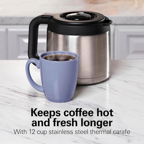Hamilton Beach FlexBrew Coffee Maker - 5-in-1 Thermal Drip & Single Serve, Fast Brewing, Black