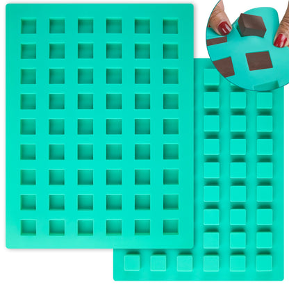 O'Creme Square Mini Brownie Chocolate and Candy Silicone Mold (24x24mm x 10mm high)