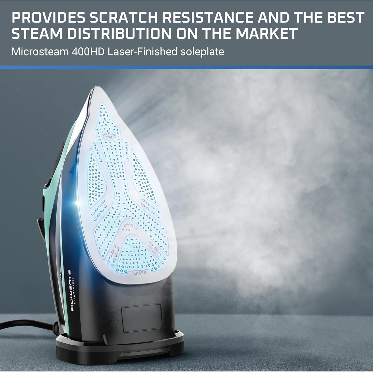 Rowenta Steam Force Iron - 1800 Watts Stainless Steel Soleplate with Anti-Drip & Precision Tip | DW9440