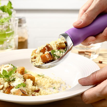 Spring Chef Metal Ice Cream Scoop - Heavy Duty Comfortable Handle for Gelato, Sorbet, and More | Dishwasher Safe - Orchid