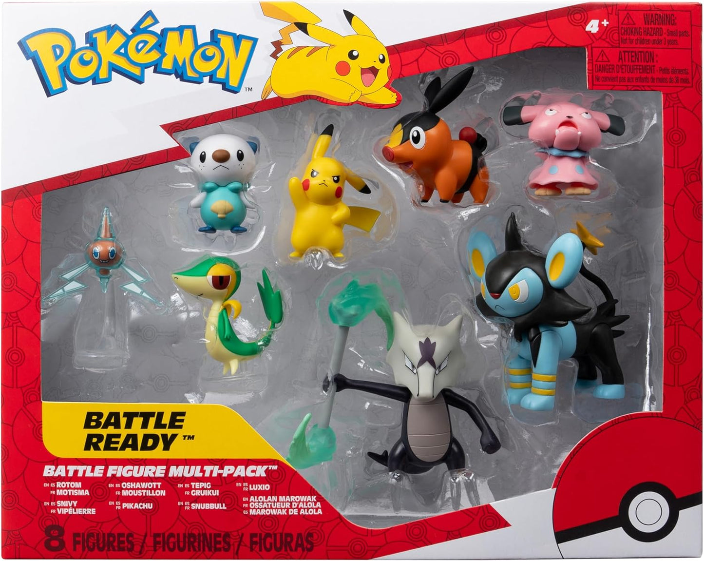 Pokemon Battle Figures 8-Pack - Includes Six 2-Inch & Two 3-Inch Collectible Figures | Pikachu & More