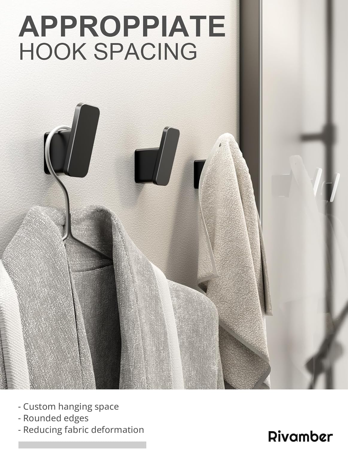Skiennix Matte Black Towel Hooks - Heavy Duty Wall Hooks for Bathroom & Mudroom | 4-Pack
