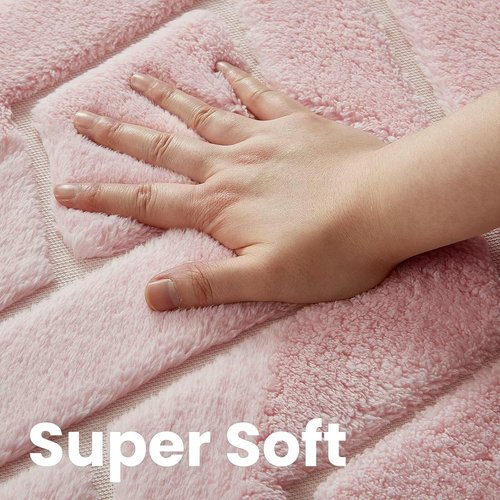 Macgace Ultra Soft Pink Area Rug - Modern Geometric Shag for Girls' Bedroom | 4x6 Washable Nonslip Carpet