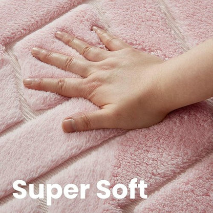 Macgace Ultra Soft Pink Area Rug - Modern Geometric Shag for Girls' Bedroom | 4x6 Washable Nonslip Carpet
