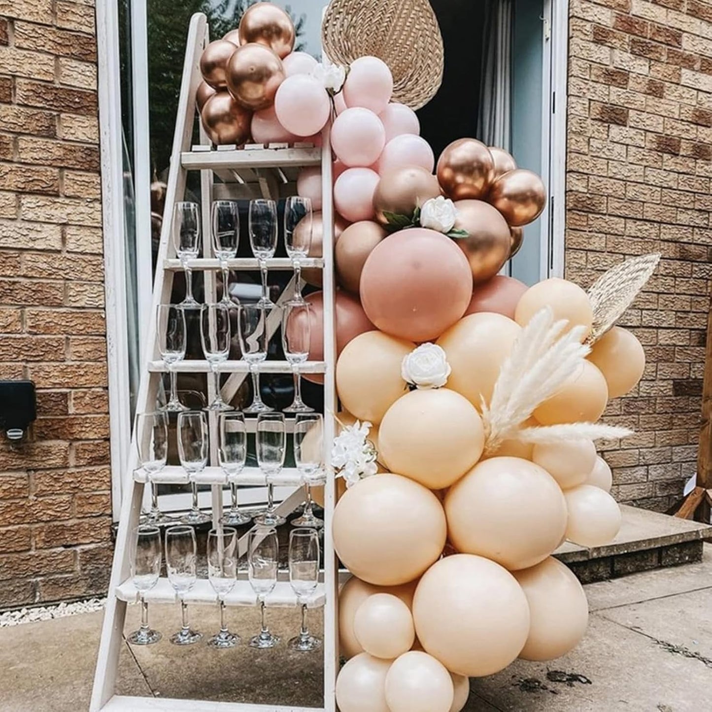 PartyWoo 5-Inch Nude Balloons - 100pcs Apricot Boho Latex Helium Balloons for Weddings & Baby Showers