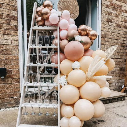 PartyWoo 5-Inch Nude Balloons - 100pcs Apricot Boho Latex Helium Balloons for Weddings & Baby Showers
