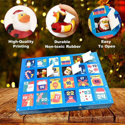 Rubber Duck Advent Calendar - 24 Days Countdown Christmas Decor | Fun Bath Toys for Kids