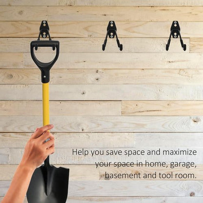 Garage Tool Organizer - Heavy Duty Steel Hooks for Ladders, Garden Tools & Bikes | 4 Pack